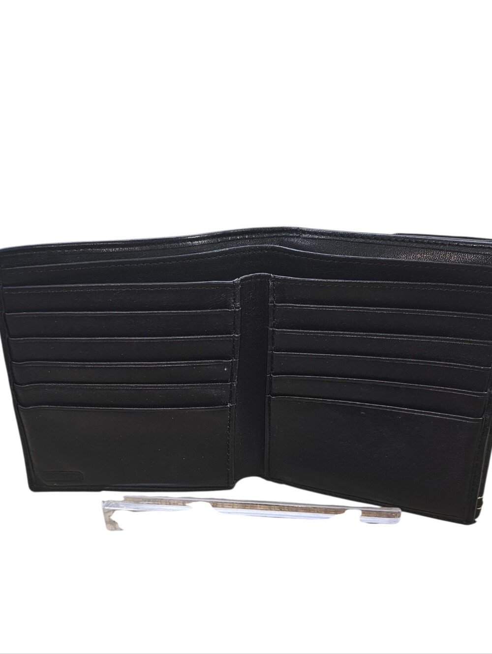 Vintage Coach Soho Signature Jacquard Buckle Wallet Black Y2K Bifold Coin Purse - Picture 7 of 12
